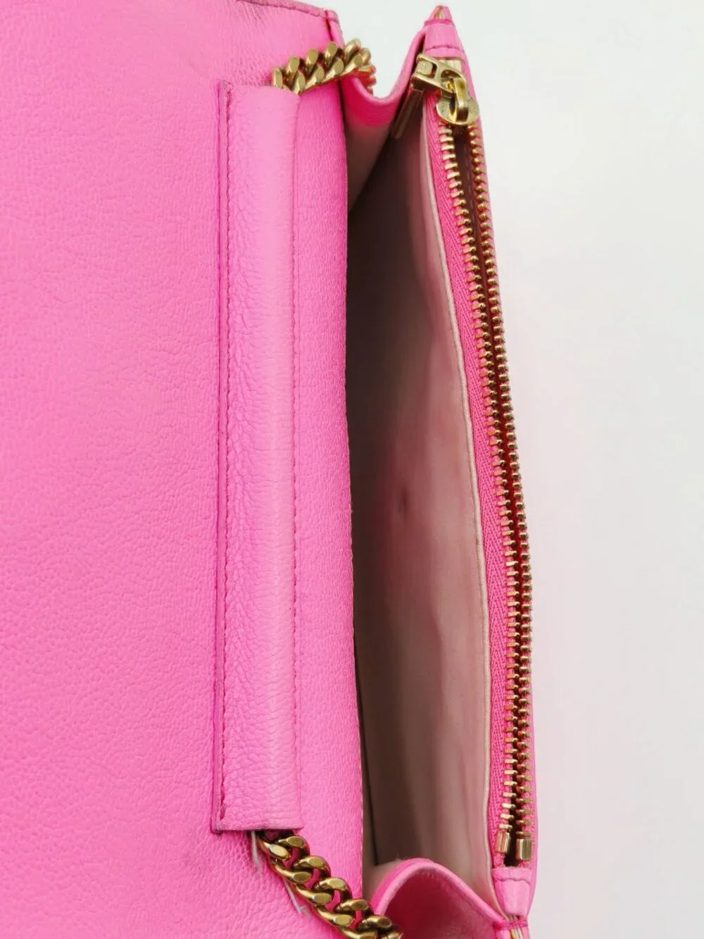 Versace Medusa Pink Leather WOC Wallet On Chain Crossbody Bag Gold Chain - Picture 9 of 13